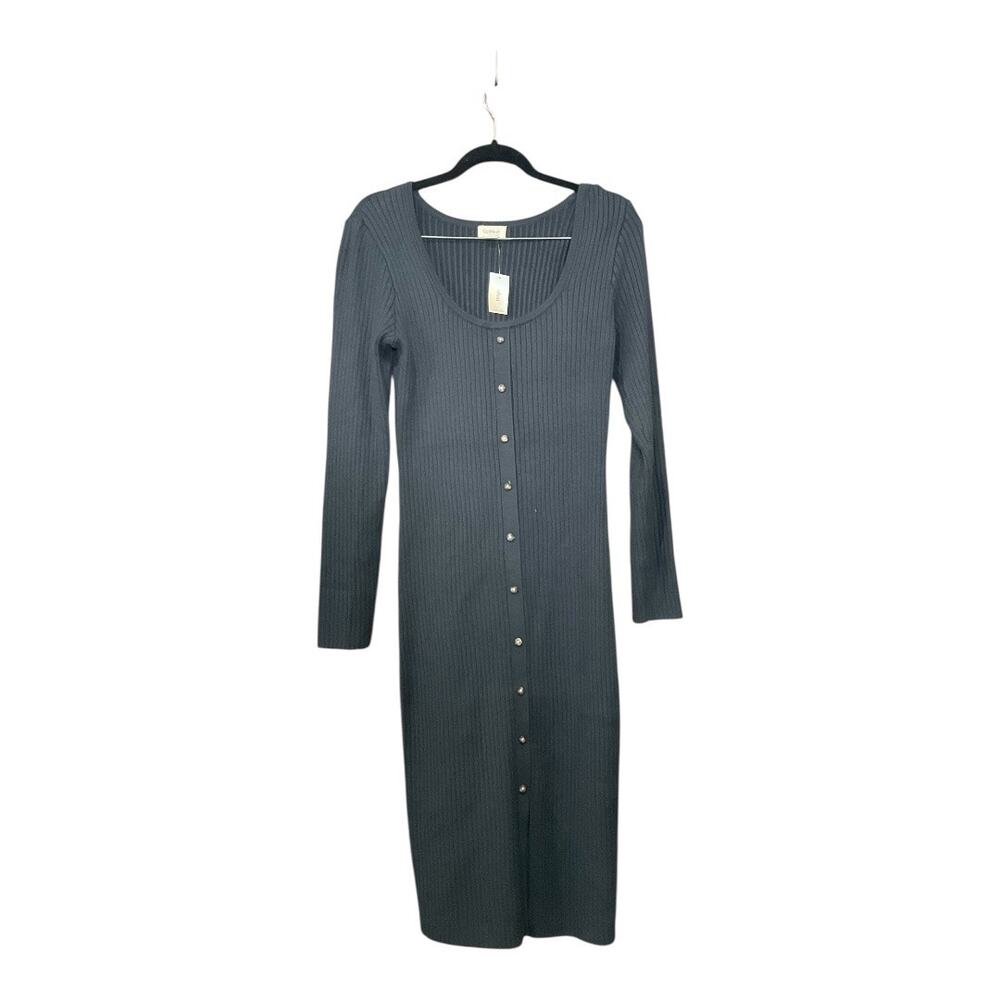 Upwest Dress Women Medium Ribbed Gray NWT